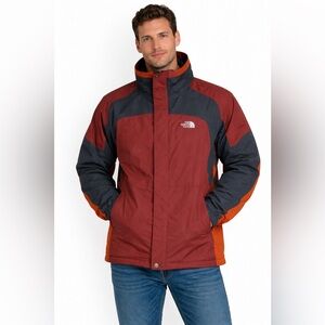 The North Face Men's Rust Red, Charcoal & Orange Shell Jacket
